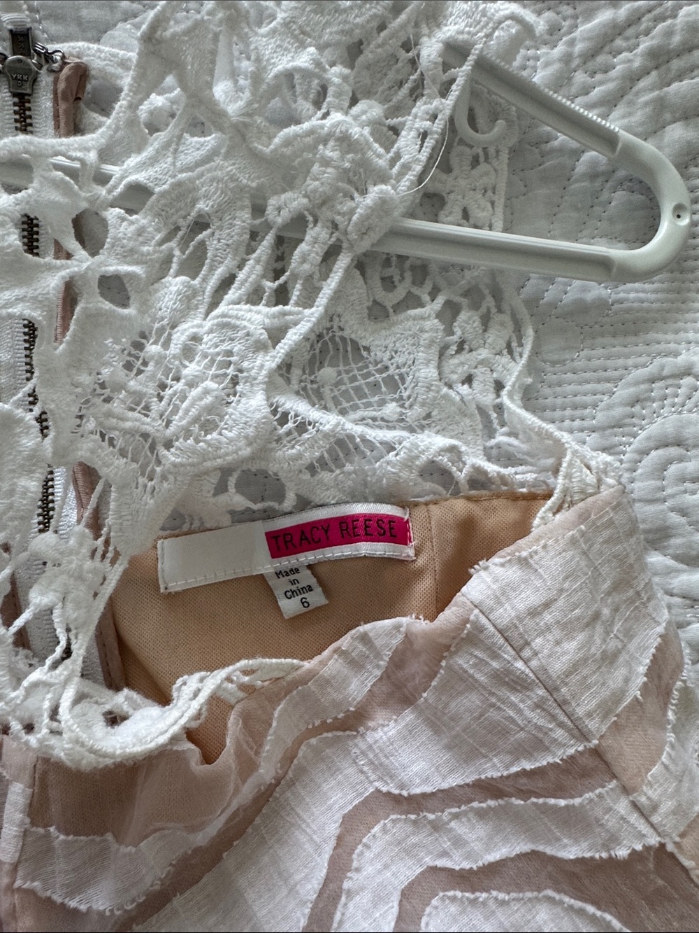 Tracy Reese Ivory Dress with Blush Accents - Picture 4 of 5